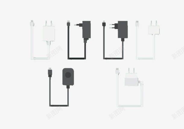 白色黑色电线插头图标png_新图网 https://ixintu.com 充电 危险 塑料 插头