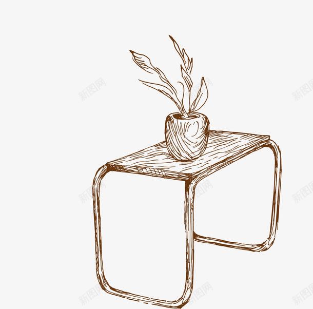 手绘茶几png免抠素材_新图网 https://ixintu.com 家具 手绘 茶几