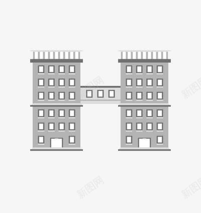 两栋楼png免抠素材_新图网 https://ixintu.com 两栋房子 方便 过道 连接