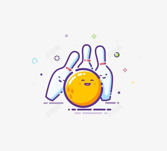 扁平化保龄球png免抠素材_新图网 https://ixintu.com 保龄球插画 保龄球运动 创意 卡通保龄球 手绘保龄球