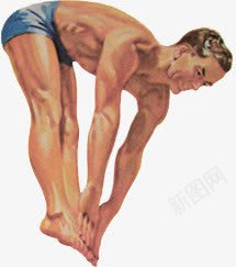 手绘人物png免抠素材_新图网 https://ixintu.com 人物 手绘 跳水 运动员