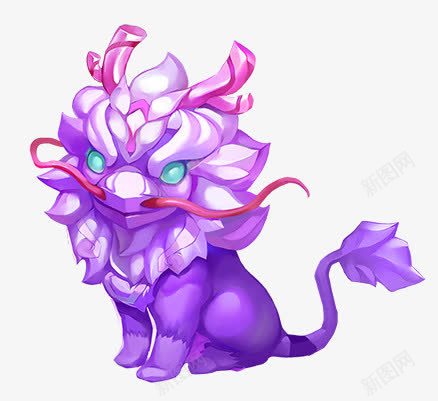 紫色蓝眼卡通怪兽png免抠素材_新图网 https://ixintu.com 卡通 紫色
