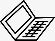 手绘黑色笔记本电脑图标png_新图网 https://ixintu.com 图标 电脑 笔记本 黑色