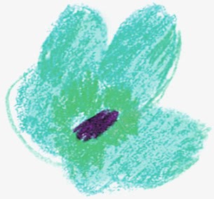 手绘蓝色蜡笔小花png免抠素材_新图网 https://ixintu.com 蓝色 蜡笔
