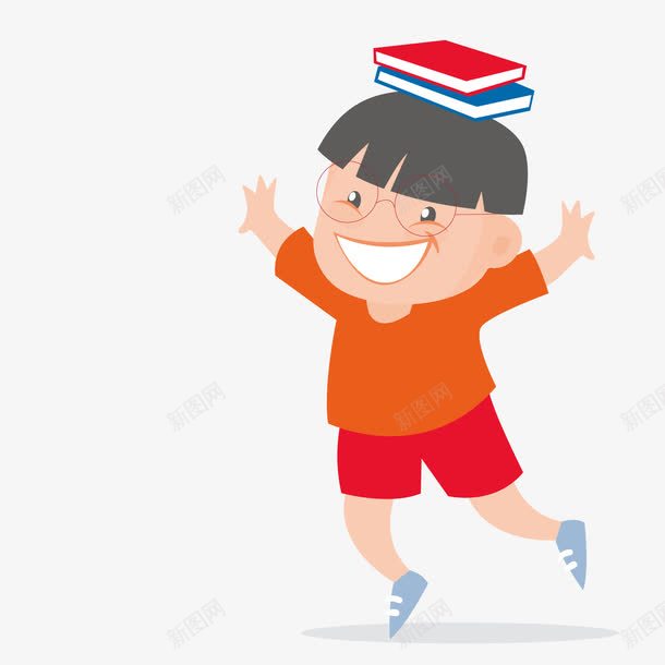 顶着书摆姿势拍照的男孩png免抠素材_新图网 https://ixintu.com 书本 拍照 摆姿势 男孩