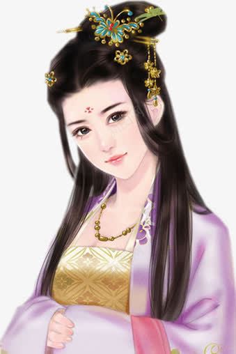 紫衣端庄古风手绘女子png免抠素材_新图网 https://ixintu.com 古风 女子 手绘 端庄