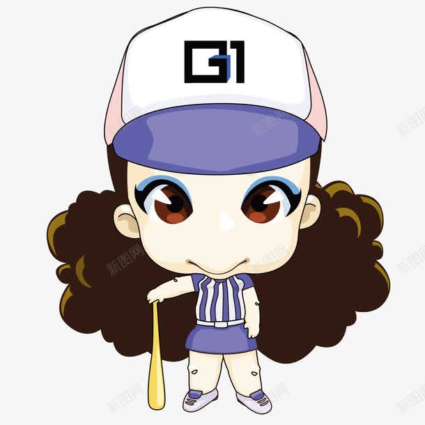 穿棒球服女孩png免抠素材_新图网 https://ixintu.com 女孩 棒球 棒球服
