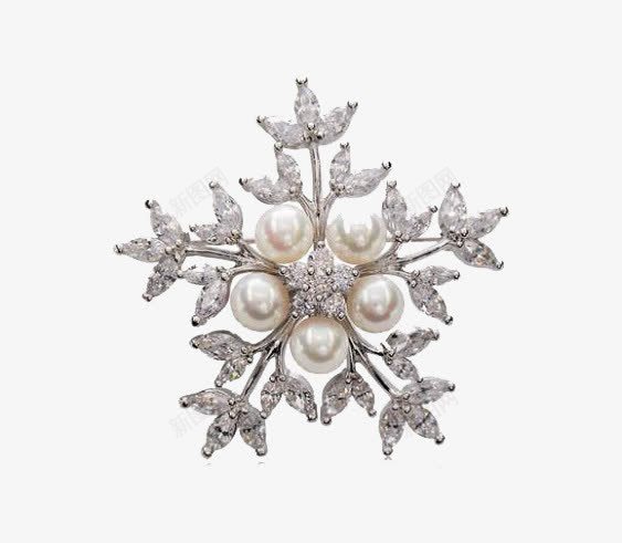 雪花胸针png免抠素材_新图网 https://ixintu.com 产品实物 胸针 雪花