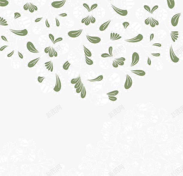 素雅花纹png免抠素材_新图网 https://ixintu.com 素雅 绿叶 花纹