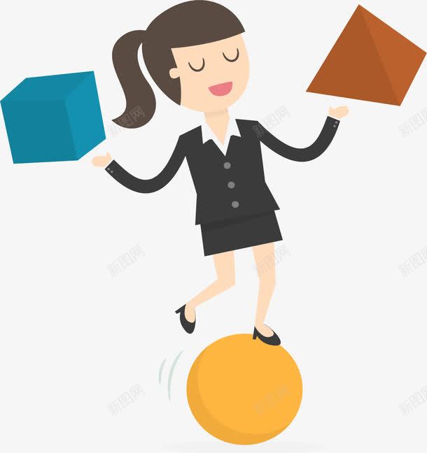 摆弄几何体的女白领png免抠素材_新图网 https://ixintu.com 几何体 商务女性 女白领 彩色几何体 摆弄几何体 矢量png