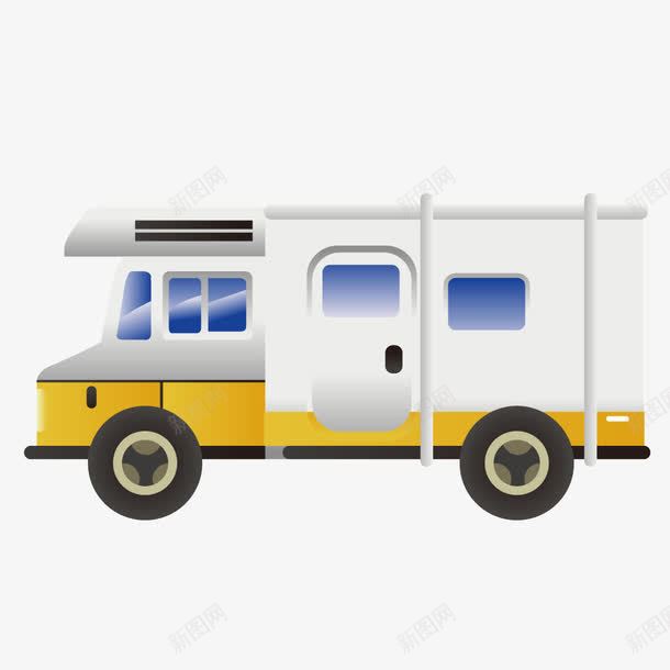 黄色质感商务房车png免抠素材_新图网 https://ixintu.com 休旅车 商务 房车 质感 黄色
