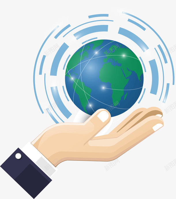 商务版手托着的地球png免抠素材_新图网 https://ixintu.com 动漫动画 卡通手绘 商务 地球 手臂 装饰图