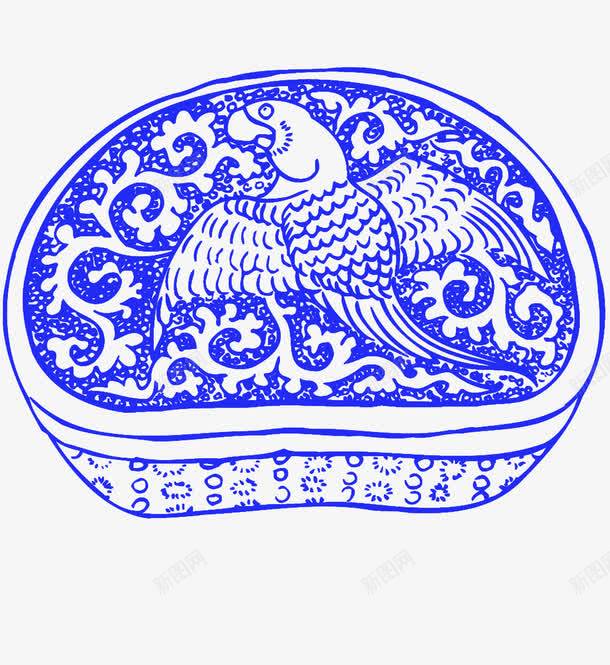 青花凤凰png免抠素材_新图网 https://ixintu.com 花纹 青花凤凰 青花瓷 鸟