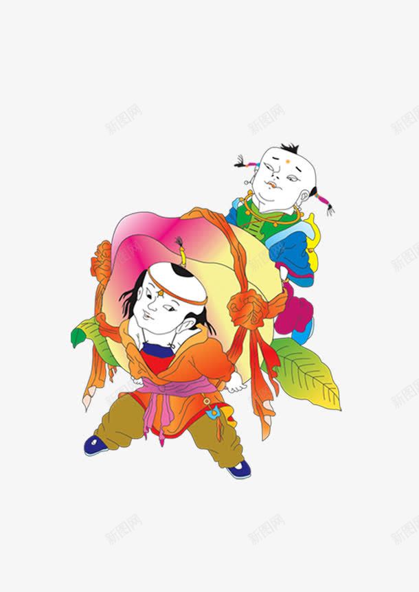 春节年画装饰图png免抠素材_新图网 https://ixintu.com 年画素材 春节 素材 装饰 装饰素材 装饰高清免抠图素材