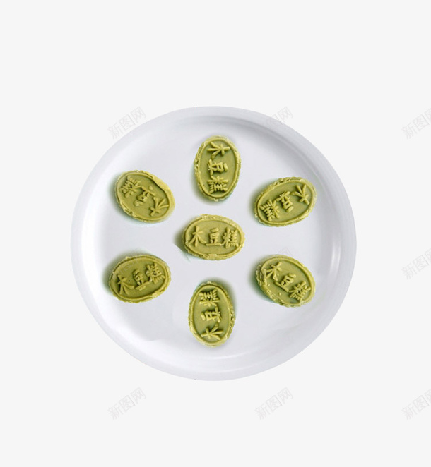 绿豆糕点png免抠素材_新图网 https://ixintu.com 抹茶味 糕点 绿色 绿豆 零食