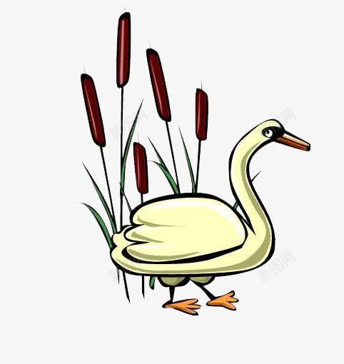 绘画自然png免抠素材_新图网 https://ixintu.com 卡通 芦苇 营养 食材 鹅