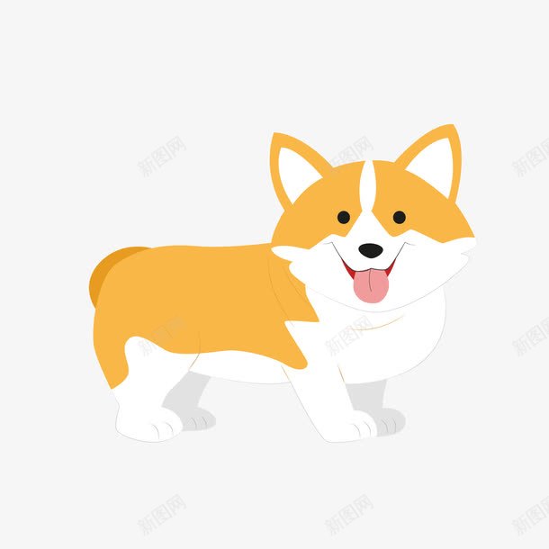 可爱宠物犬png免抠素材_新图网 https://ixintu.com 动物设计 卡通 可爱 宠物狗 黄色