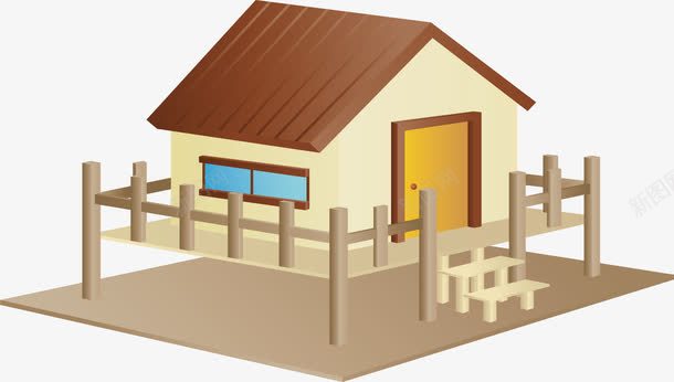 护栏房子png免抠素材_新图网 https://ixintu.com 卡通 居民区 居民区绿化 居民区绿化设计 扁平 护栏 进入居民区警示牌