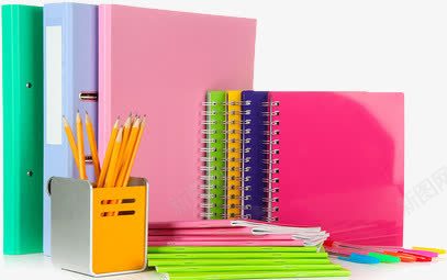 学习用具png免抠素材_新图网 https://ixintu.com 学习 彩色书夹 铅笔