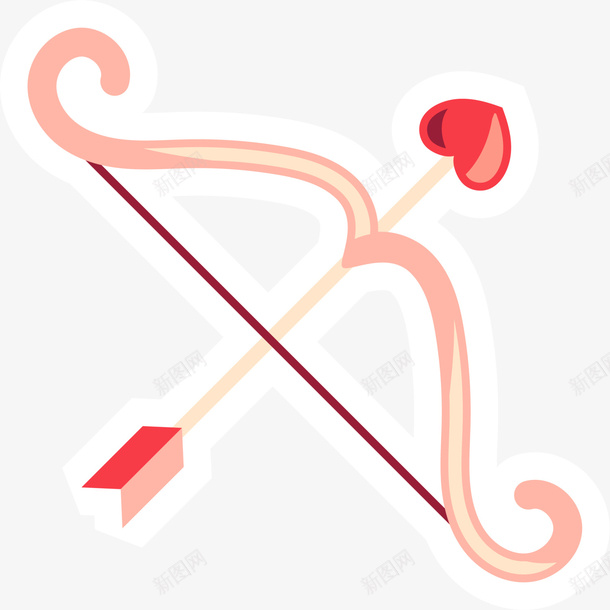 情人节粉色爱心弓箭png免抠素材_新图网 https://ixintu.com 情人节 爱心弓箭 爱心羽箭 爱情 粉色弓箭 红色爱心