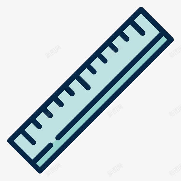 蓝色尺子png免抠素材_新图网 https://ixintu.com 刻度 商务 学习 尺子 扁平化 测量 蓝色