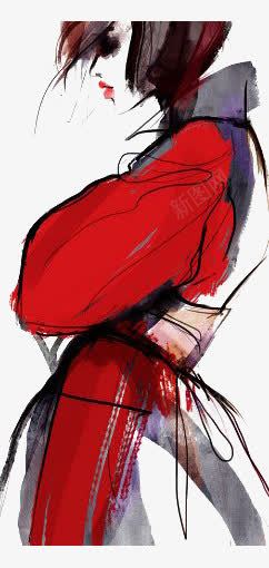 水彩复古女人png免抠素材_新图网 https://ixintu.com 卡通 古典 复古 女人 手绘 插画 水彩 短发