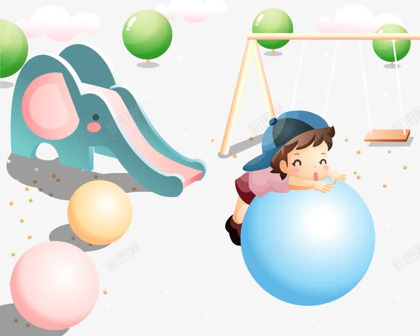 在游乐场玩耍矢量图ai免抠素材_新图网 https://ixintu.com 可爱 快乐 游乐场 玩耍 矢量图