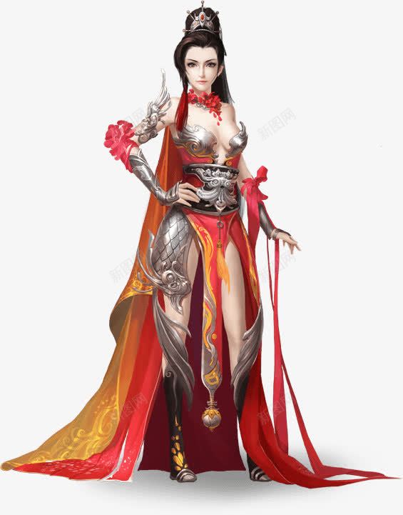 叉腰人物美女手绘png免抠素材_新图网 https://ixintu.com 人物 叉腰 美女