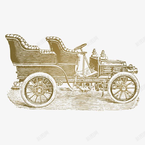 古代车复古车png免抠素材_新图网 https://ixintu.com 交通工具 古代车 复古车 老爷车 车 车子