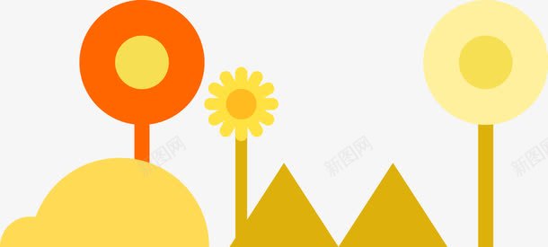 手绘黄色几何三角图案png免抠素材_新图网 https://ixintu.com 三角 几何 图案 手绘 黄色