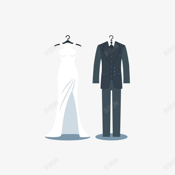 白色婚纱和黑色礼服矢量图ai免抠素材_新图网 https://ixintu.com 婚纱 白色 矢量婚纱 矢量礼服 礼服 黑色 矢量图