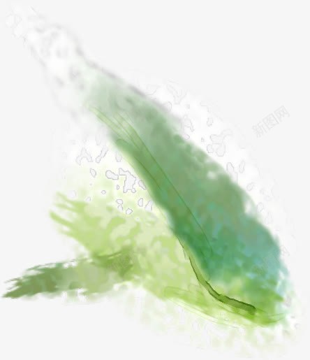 手绘梦幻绿色水墨树叶png免抠素材_新图网 https://ixintu.com 树叶 梦幻 水墨 绿色