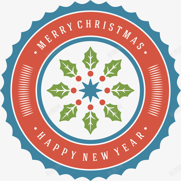 圣诞节冬青圆形标志png免抠素材_新图网 https://ixintu.com Christma Christmas Merry 冬日标志 冬青 圣诞快乐 圣诞节 装饰图案