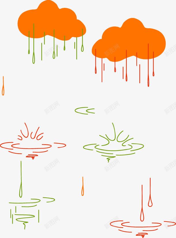 下雨矢量图ai免抠素材_新图网 https://ixintu.com 浜戞湹 涓嬮洦 闆按 闆淮 矢量图