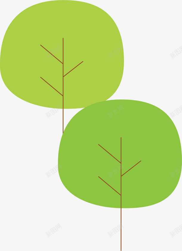 可爱卡通小树木png免抠素材_新图网 https://ixintu.com 卡通 可爱 树木 植物 绿色