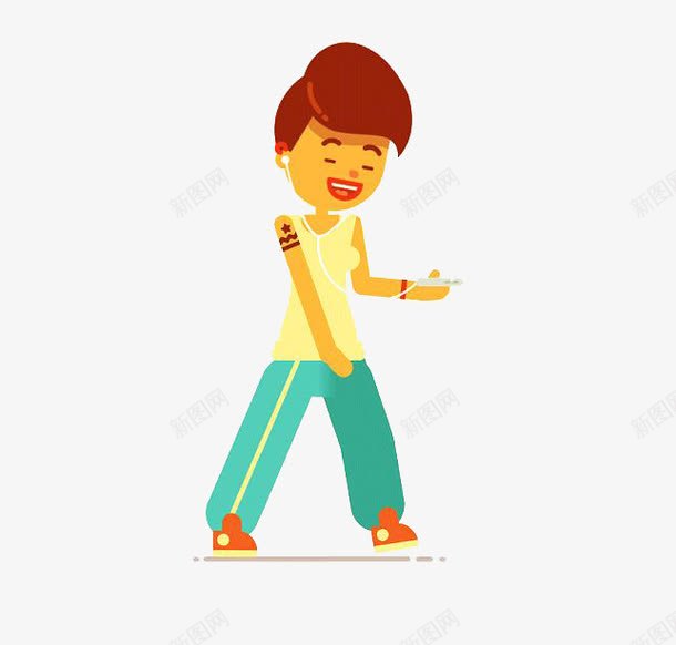 听音乐跳舞的卡通人png免抠素材_新图网 https://ixintu.com 健康 卡通人 听音乐 跳舞 运动