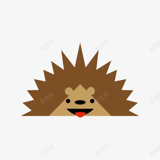 灰色刺猬png免抠素材_新图网 https://ixintu.com 刺猬 动物 卡通 可爱 扁平化 灰色 舌头 锯齿