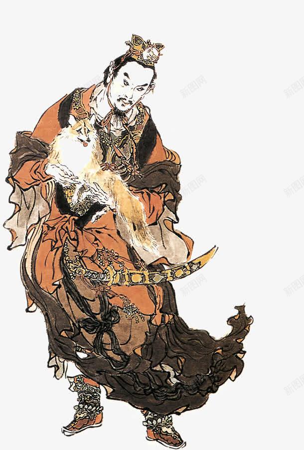 古代人物画png免抠素材_新图网 https://ixintu.com 中国人物画 人物肖像写意 传统国画人物 写意人物画 道教人物画