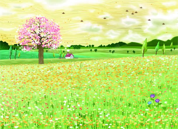 彩色花卉草原油画png免抠素材_新图网 https://ixintu.com 彩色 油画 花卉 草原