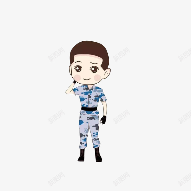 卡通害羞摸头的军人png免抠素材_新图网 https://ixintu.com 卡通解放军 可爱军人 害羞摸头 摸头图片 陆军军人