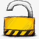 锁挂锁解锁手绘网页图标集png_新图网 https://ixintu.com Lock padlock unlocked 挂锁 解锁 锁