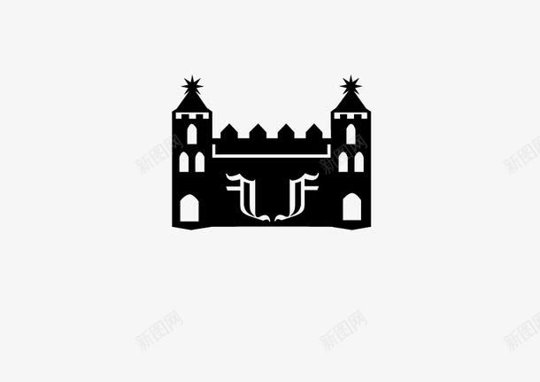 黑色建筑图形png免抠素材_新图网 https://ixintu.com 城堡 字母F 建筑 黑色