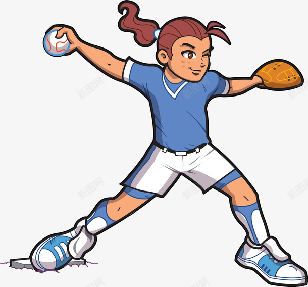丢球的女孩png免抠素材_新图网 https://ixintu.com 丢球 女孩 戴手套 戴手套的手 手 手套 打球 护手 运动 防护