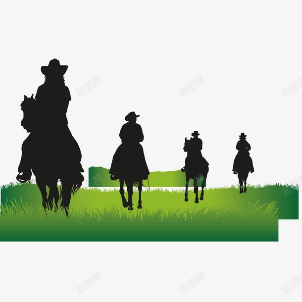 草地和骑马的人png免抠素材_新图网 https://ixintu.com png png素材 草地 骑马的人