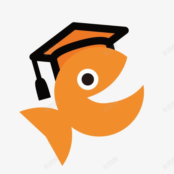 卡通鱼博士png免抠素材_新图网 https://ixintu.com 博士帽 卡通动物 矢量卡通鱼博士 鱼