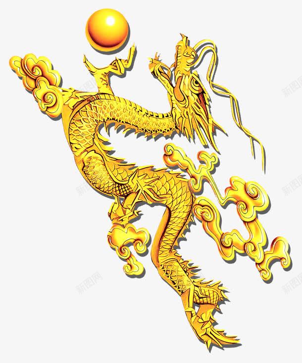 金龙夺珠png免抠素材_新图网 https://ixintu.com 中国 装饰 金 龙