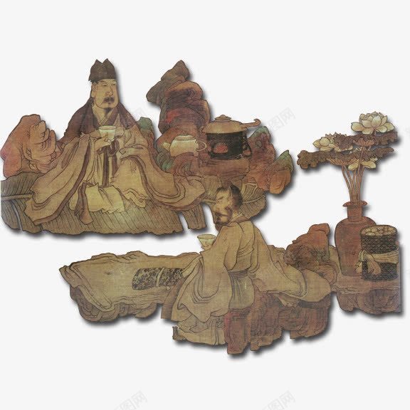 中国画酒文化插画png免抠素材_新图网 https://ixintu.com 中国画 酒文化插画