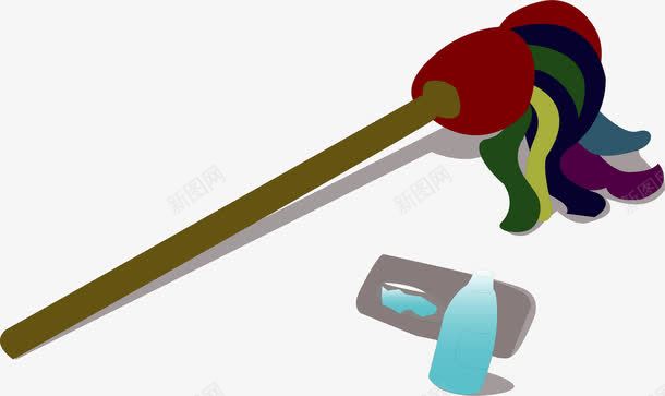 手绘拖把png免抠素材_新图网 https://ixintu.com 手绘 拖把 清洁工具