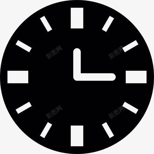 黑色的时钟图标png_新图网 https://ixintu.com 分钟 定时器 小时 时钟 时间 看
