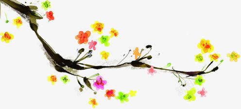 中秋节手绘黄粉色小花png免抠素材_新图网 https://ixintu.com 中秋节 粉色
